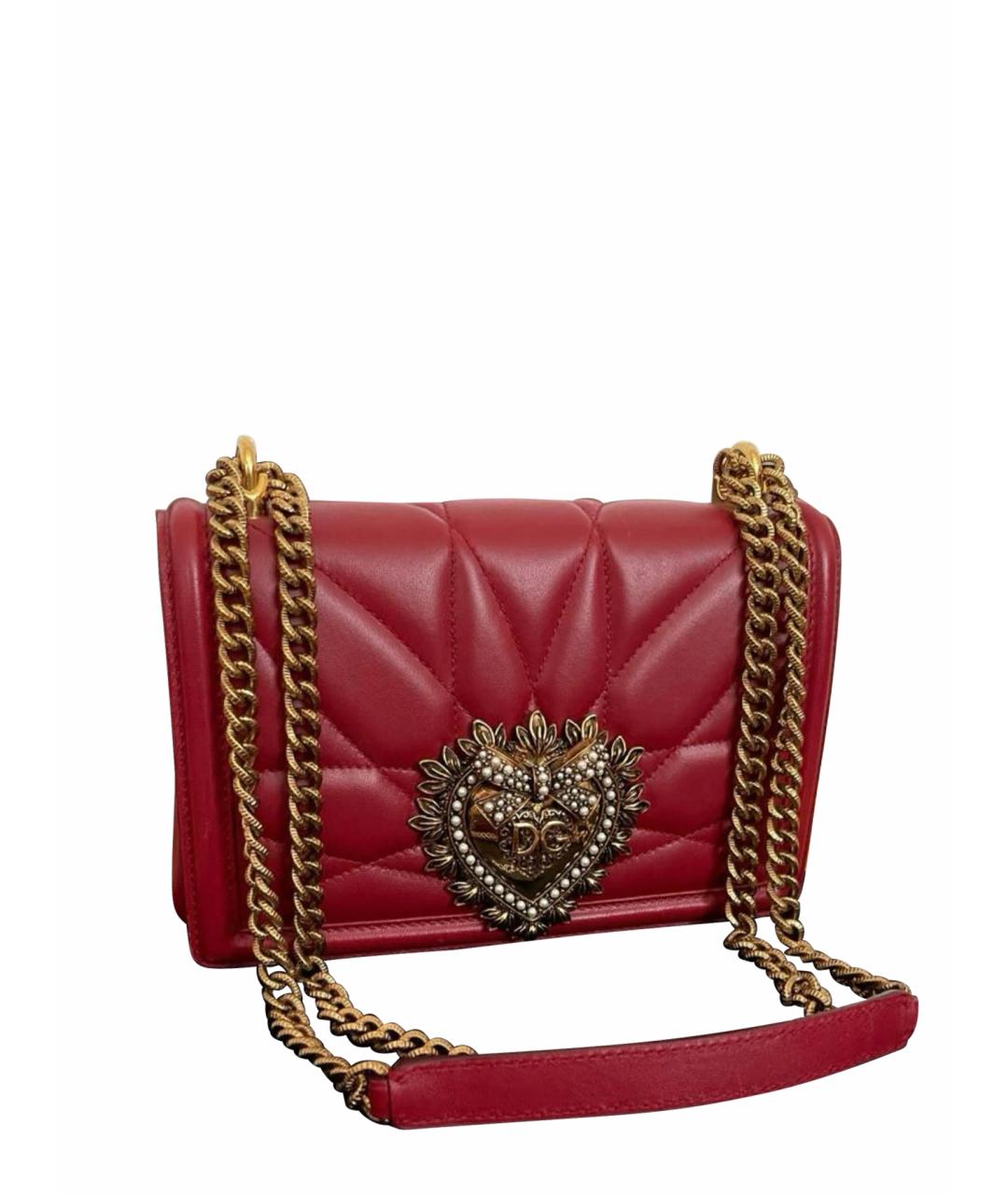 DOLCE&GABBANA Красная кожаная сумка через плечо, фото 1