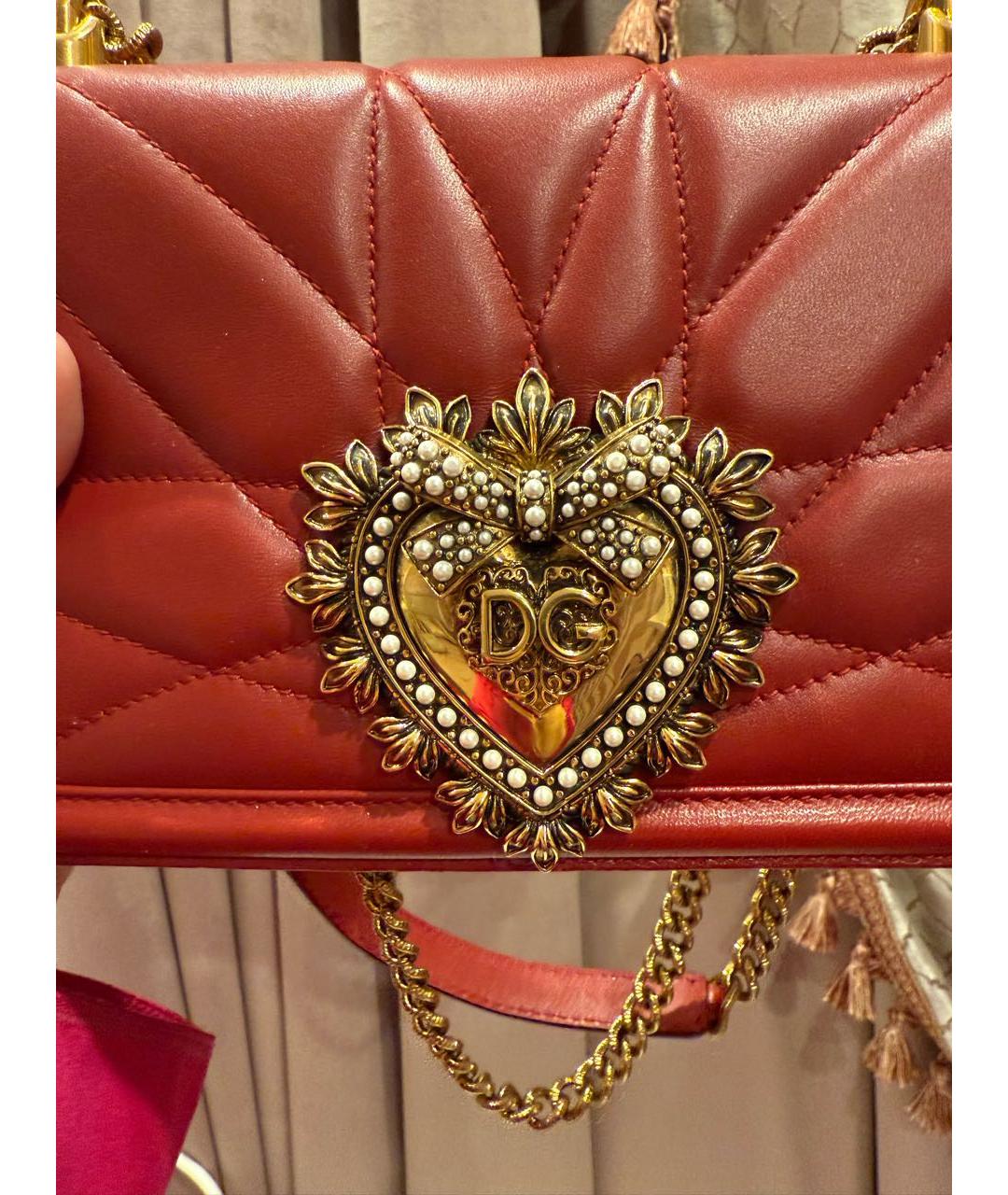 DOLCE&GABBANA Красная кожаная сумка через плечо, фото 5
