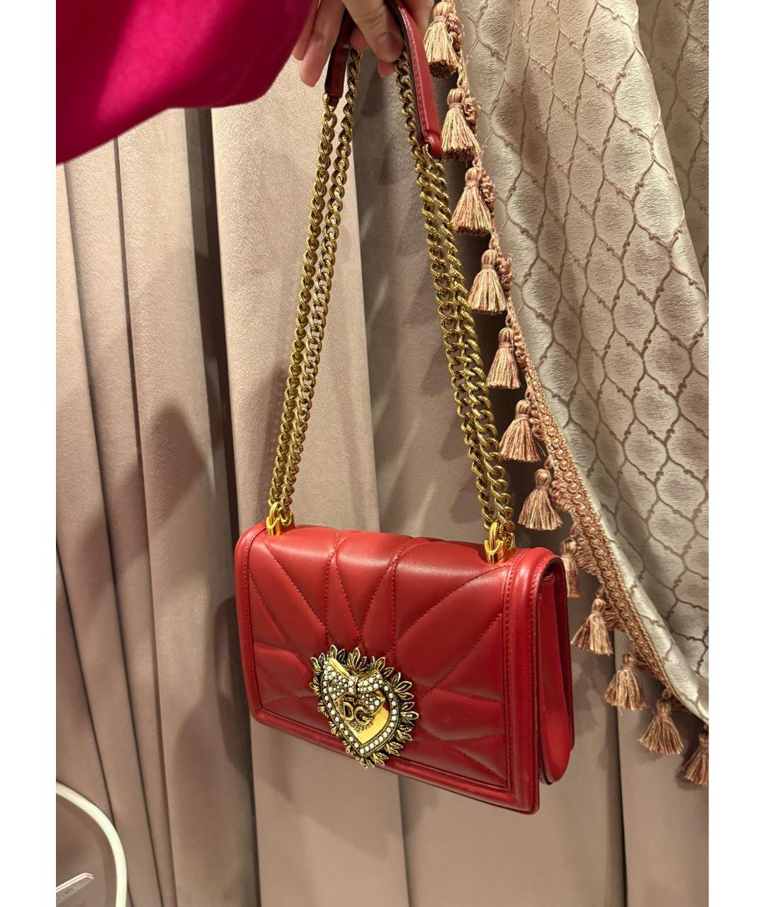 DOLCE&GABBANA Красная кожаная сумка через плечо, фото 2