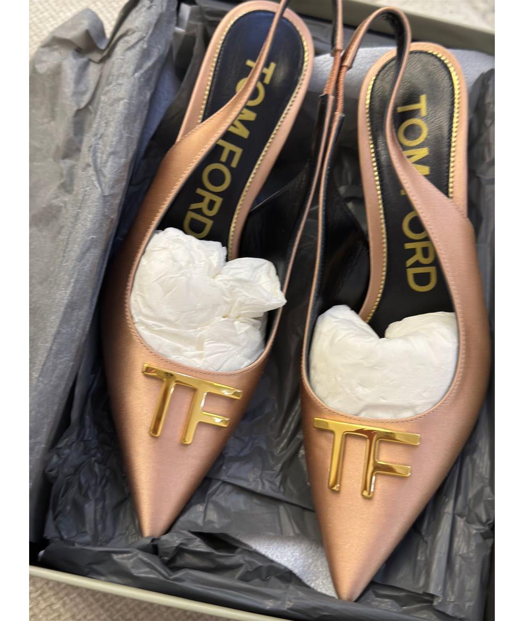 TOM FORD Бежевые текстильные туфли, фото 5