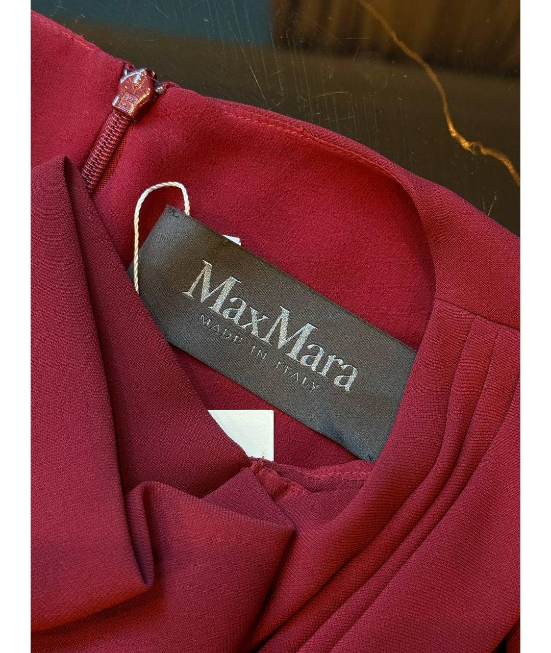 MAX MARA Бордовое коктейльное платье, фото 4