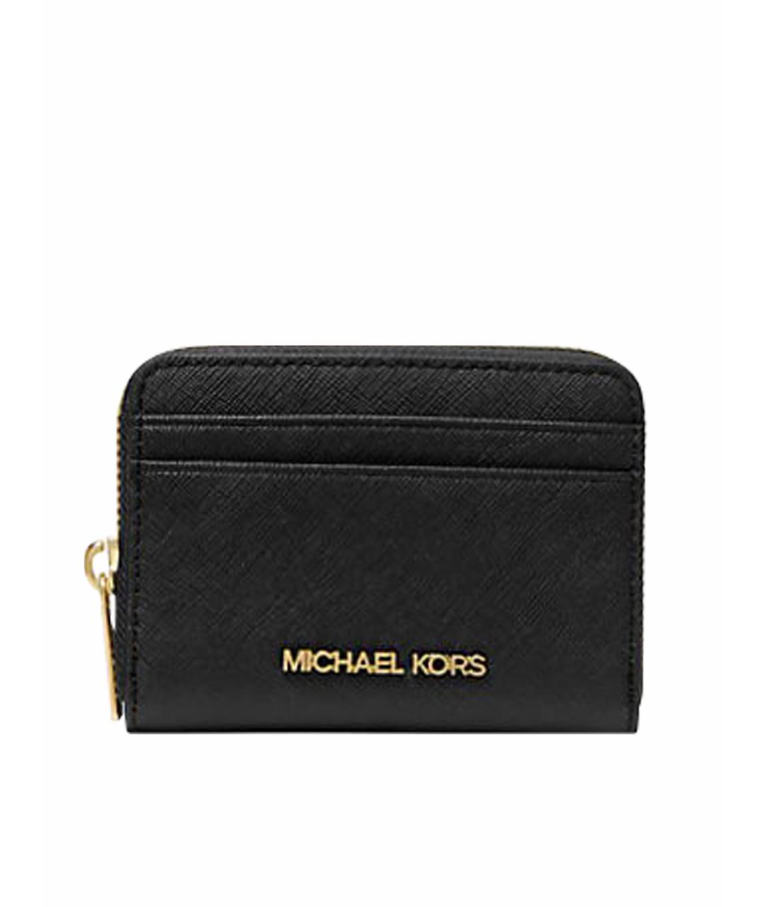 MICHAEL KORS Черный кожаный кошелек, фото 1