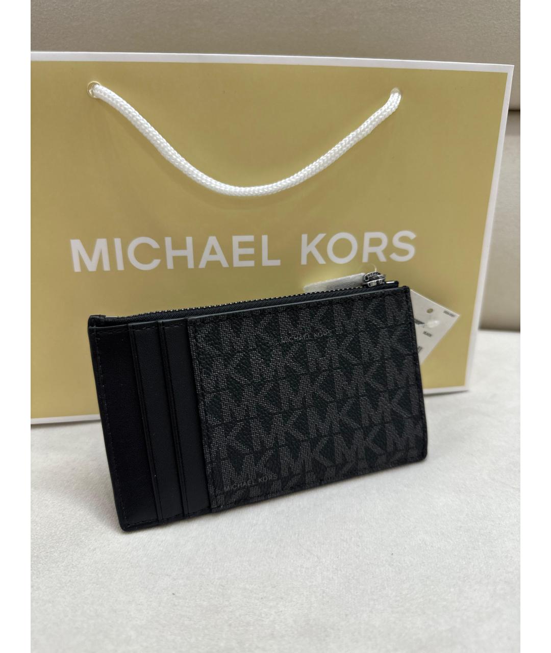 MICHAEL KORS Черный кардхолдер из искусственной кожи, фото 6