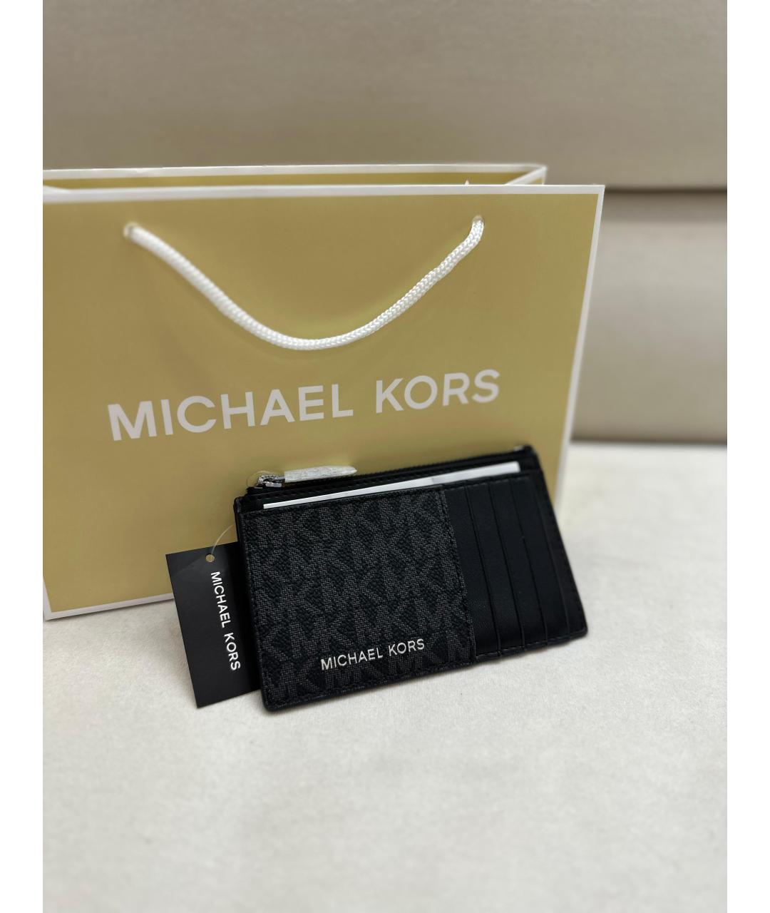 MICHAEL KORS Черный кардхолдер из искусственной кожи, фото 4