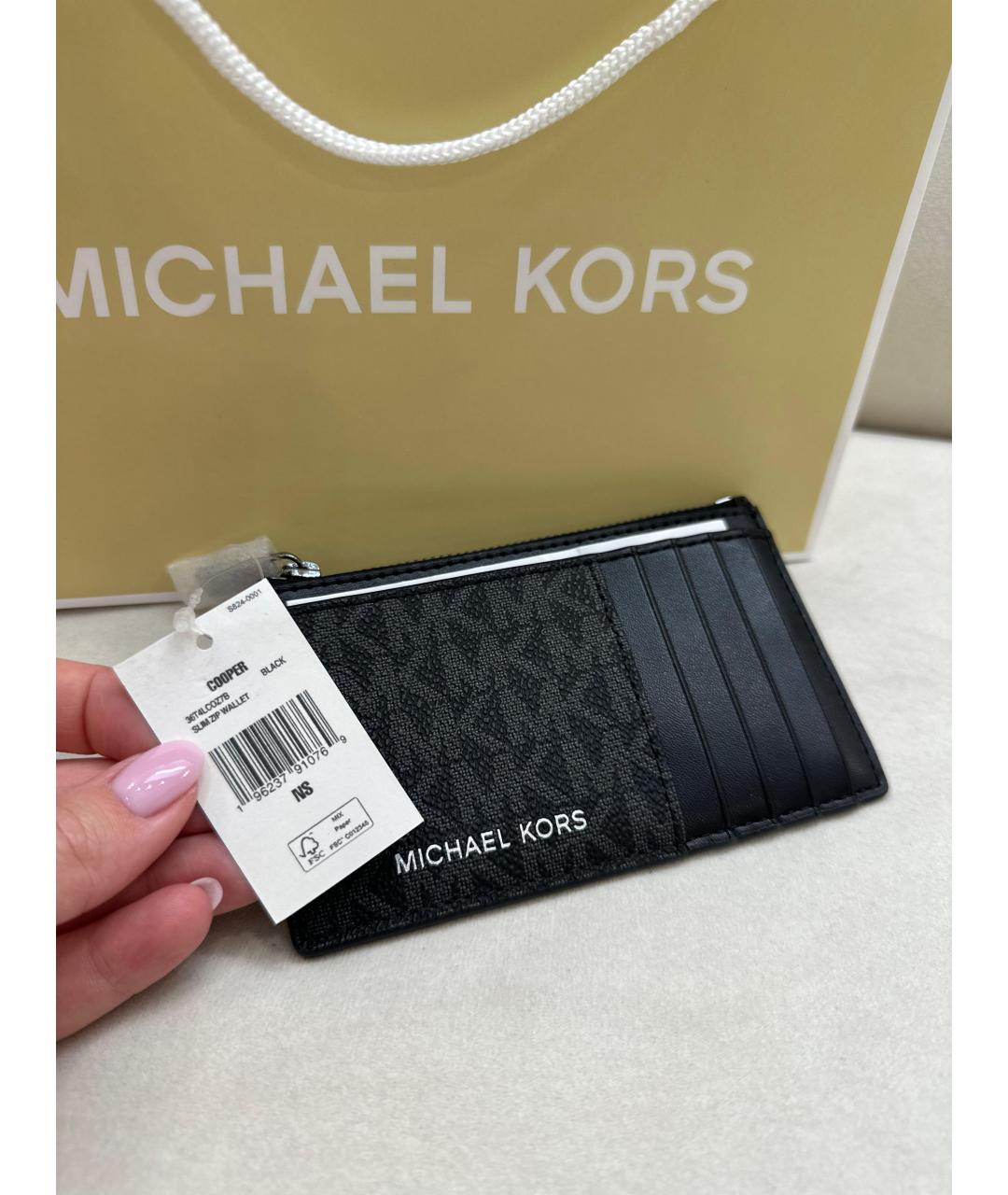 MICHAEL KORS Черный кардхолдер из искусственной кожи, фото 5