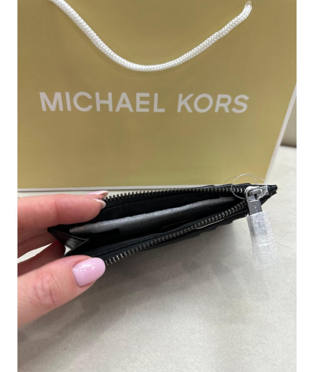 MICHAEL KORS Черный кардхолдер из искусственной кожи, фото 8