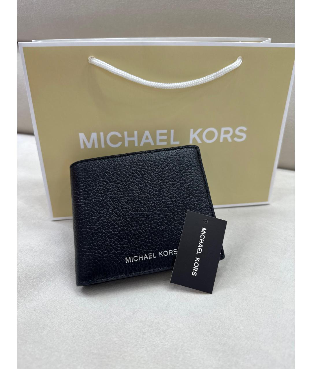 MICHAEL KORS Черный кожаный кошелек, фото 3