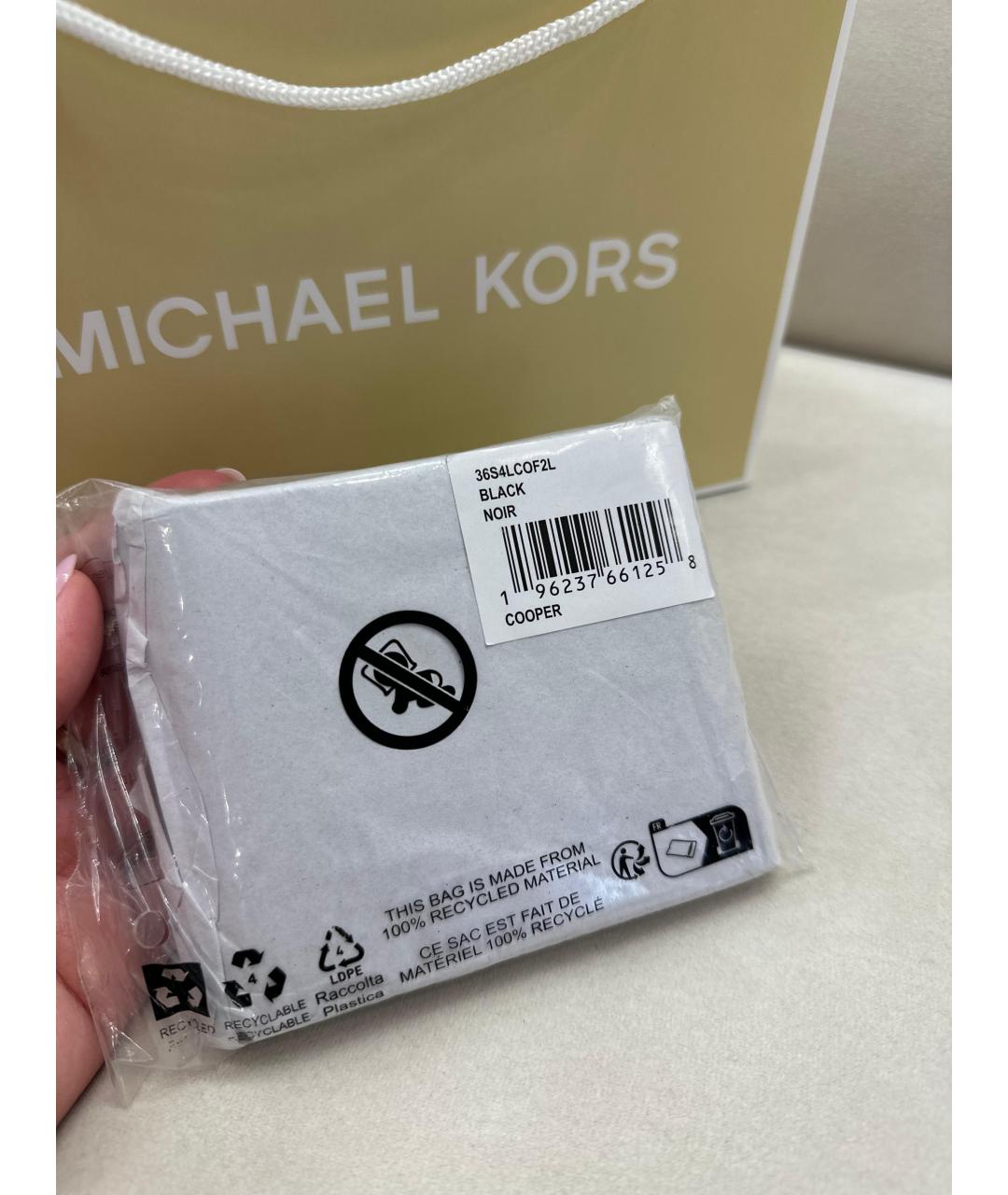 MICHAEL KORS Черный кожаный кошелек, фото 7