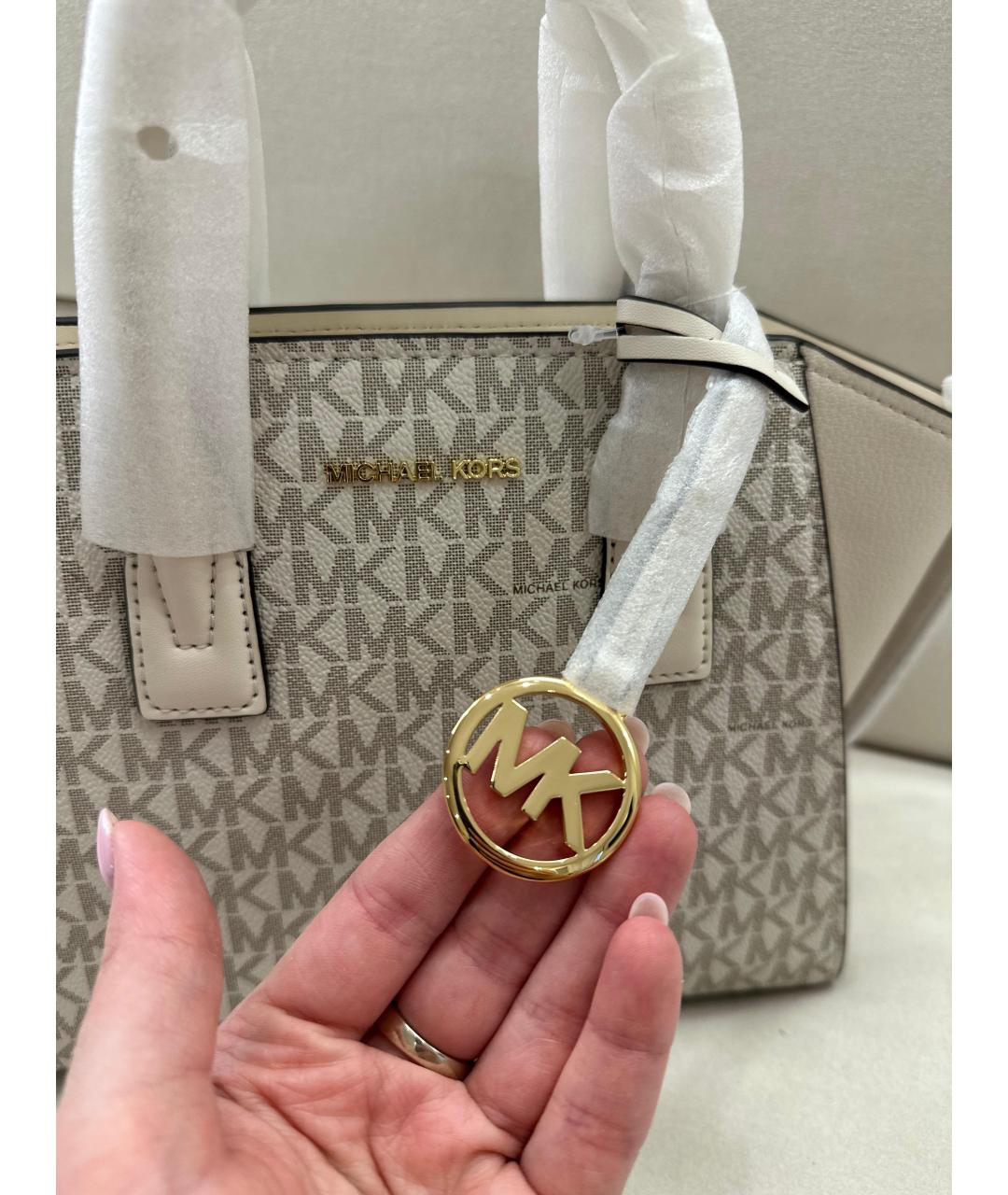 MICHAEL KORS Бежевая сумка с короткими ручками, фото 7
