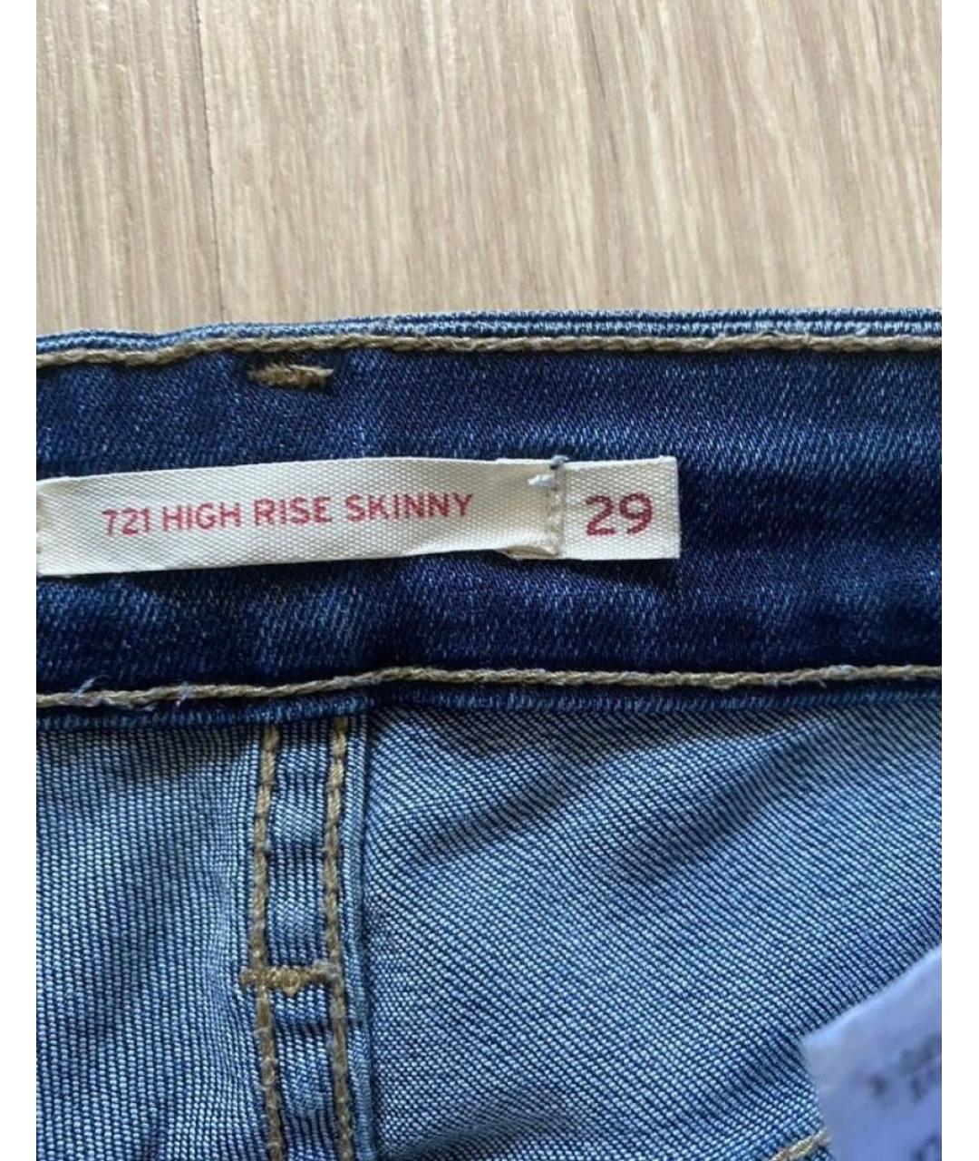 LEVI'S Синие хлопковые джинсы слим, фото 3