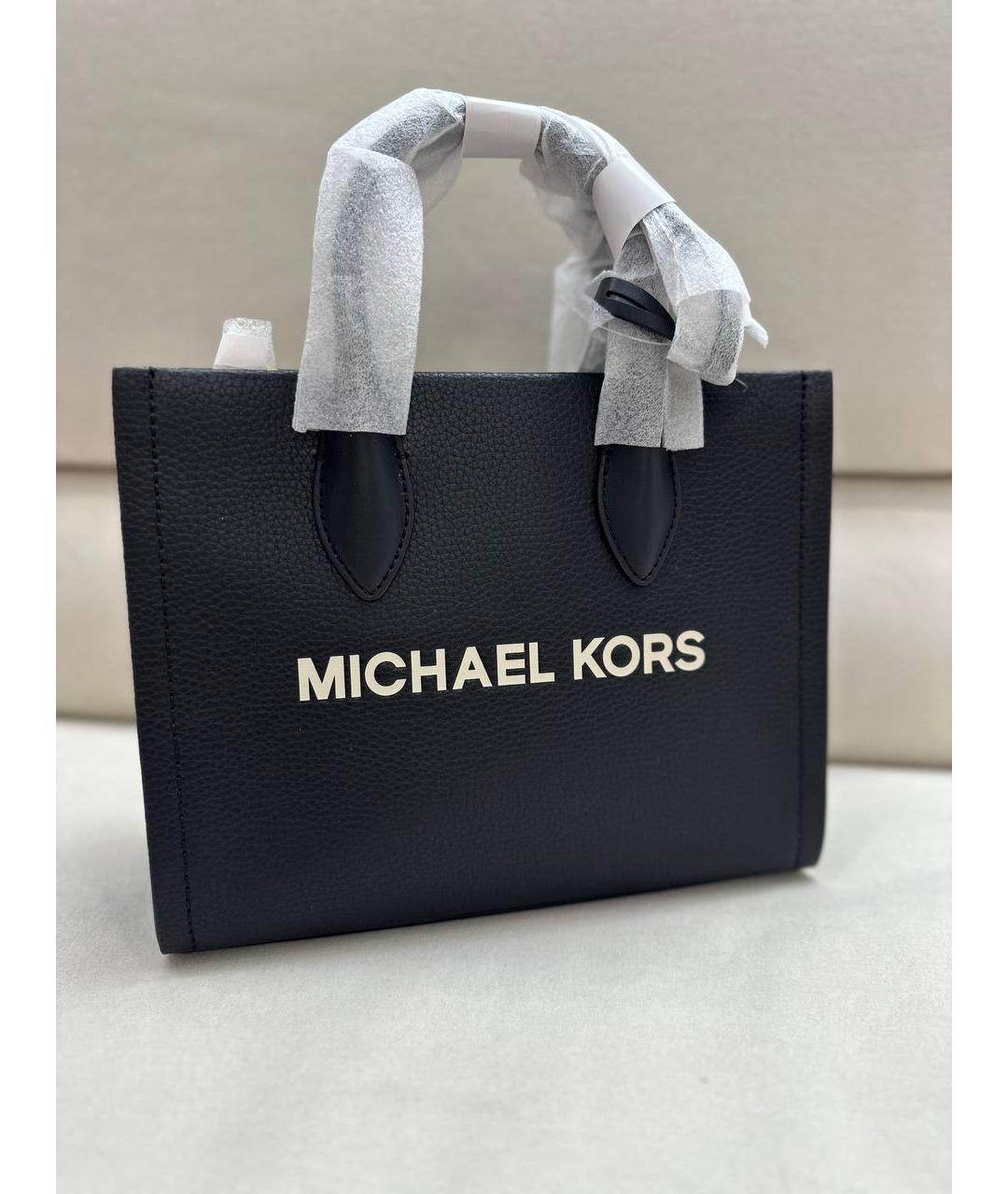 MICHAEL KORS Черная кожаная сумка с короткими ручками, фото 2