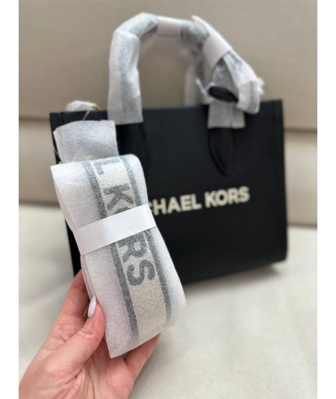 MICHAEL KORS Черная кожаная сумка с короткими ручками, фото 8