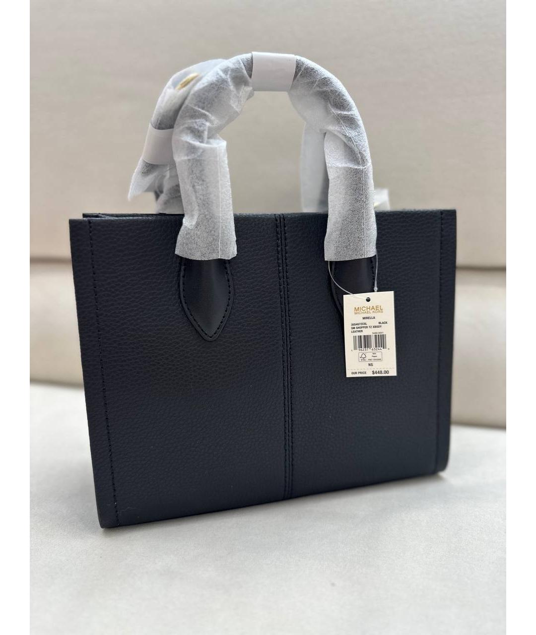MICHAEL KORS Черная кожаная сумка с короткими ручками, фото 3