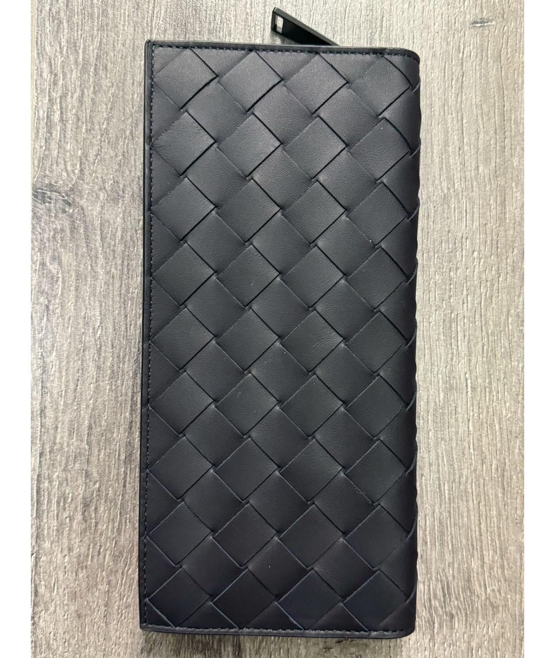 BOTTEGA VENETA Темно-синий кожаный кошелек, фото 2