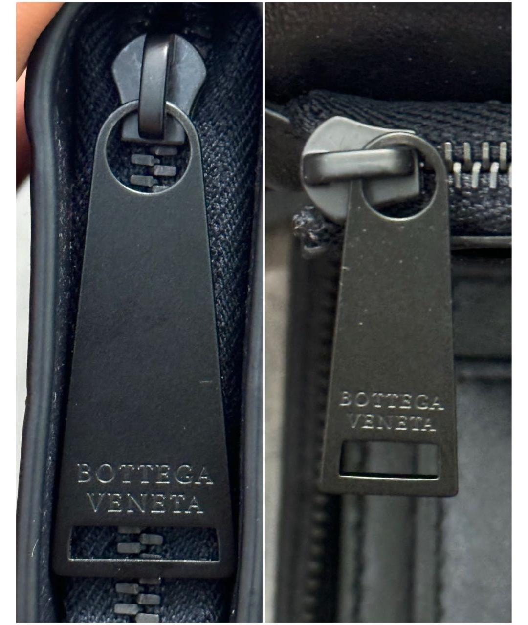 BOTTEGA VENETA Темно-синий кожаный кошелек, фото 6