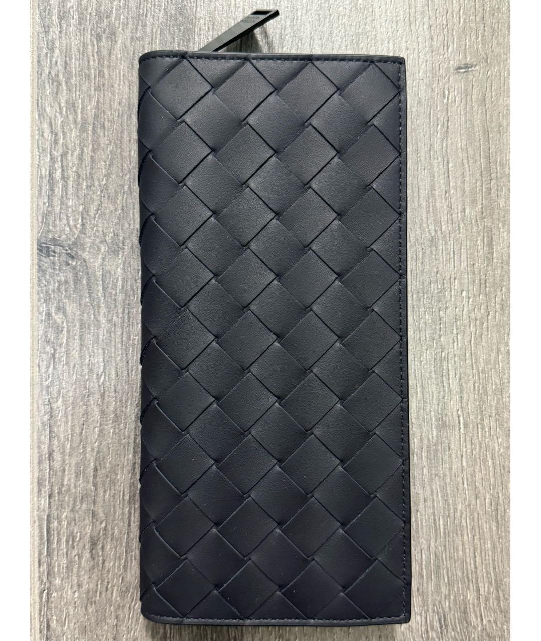BOTTEGA VENETA Темно-синий кожаный кошелек, фото 8