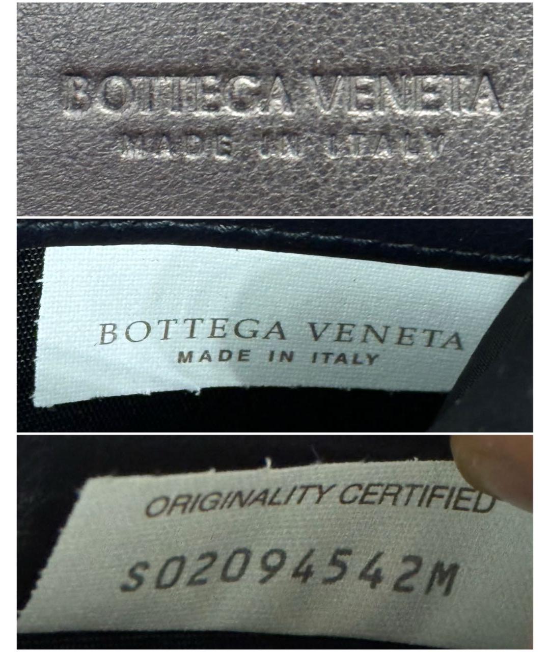 BOTTEGA VENETA Темно-синий кожаный кошелек, фото 7