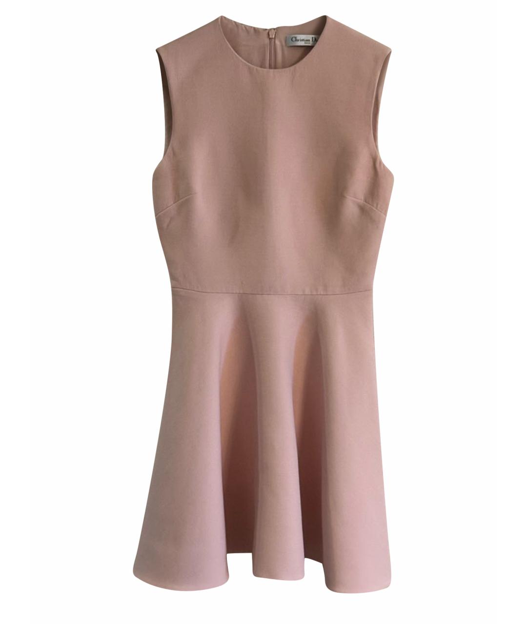 CHRISTIAN DIOR Розовое шерстяное коктейльное платье, фото 1
