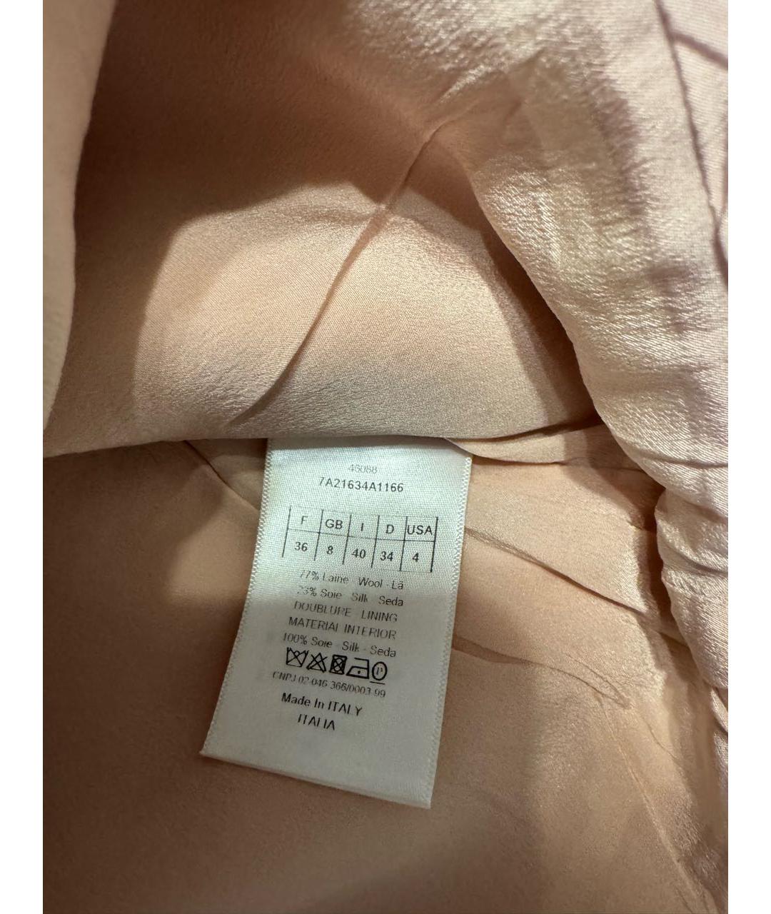 CHRISTIAN DIOR Розовое шерстяное коктейльное платье, фото 4