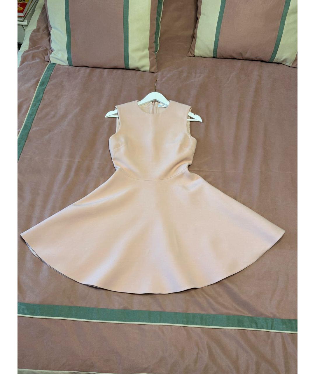 CHRISTIAN DIOR Розовое шерстяное коктейльное платье, фото 5