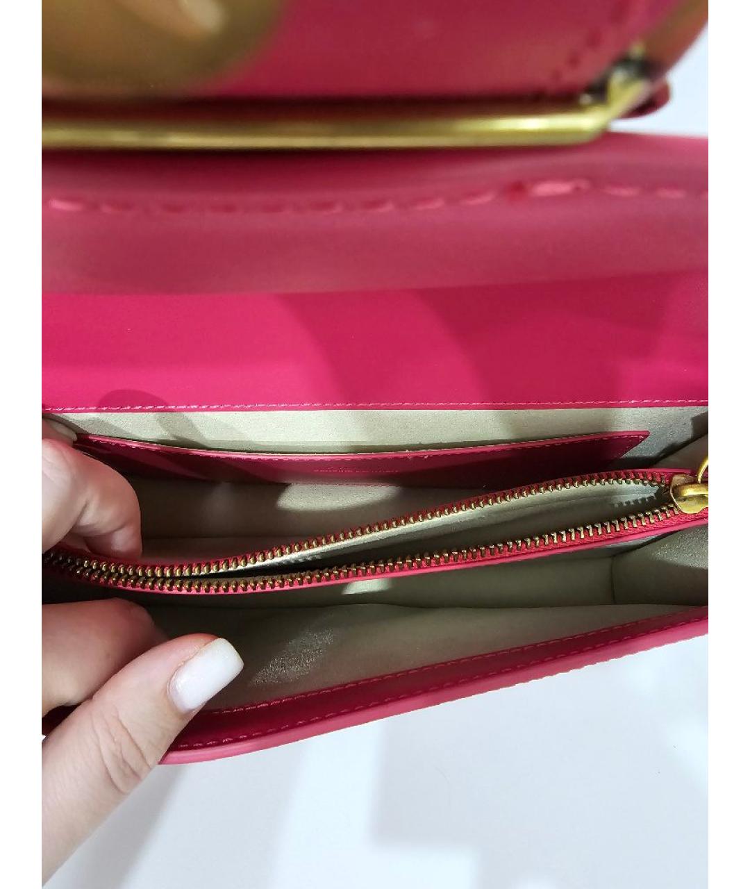 PINKO Фуксия кожаная сумка через плечо, фото 4