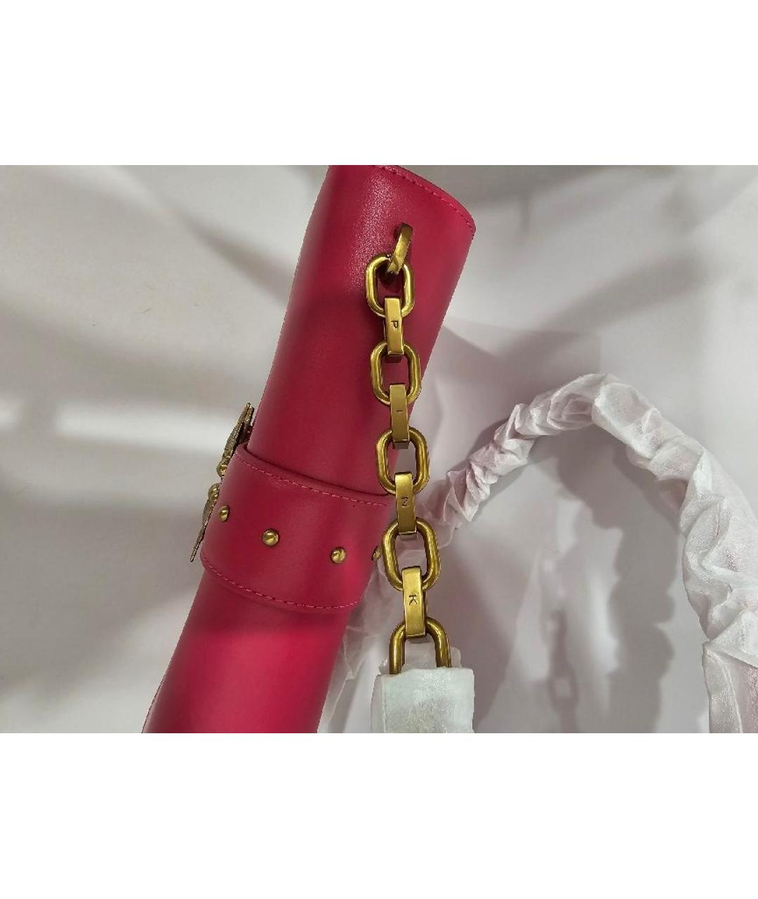 PINKO Фуксия кожаная сумка через плечо, фото 6