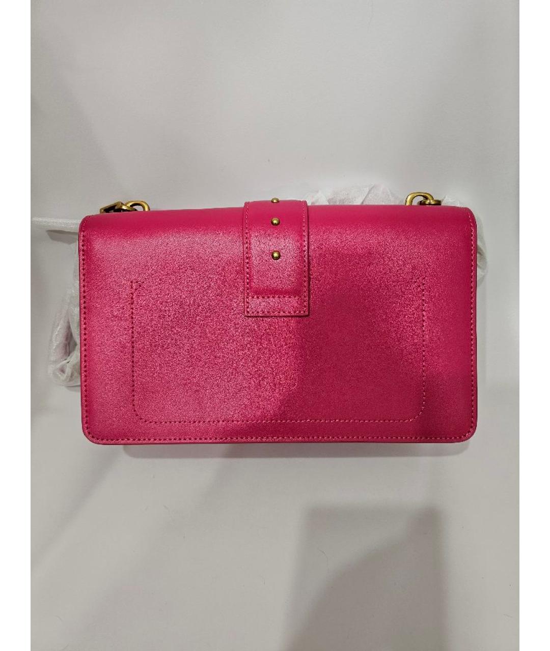 PINKO Фуксия кожаная сумка через плечо, фото 3