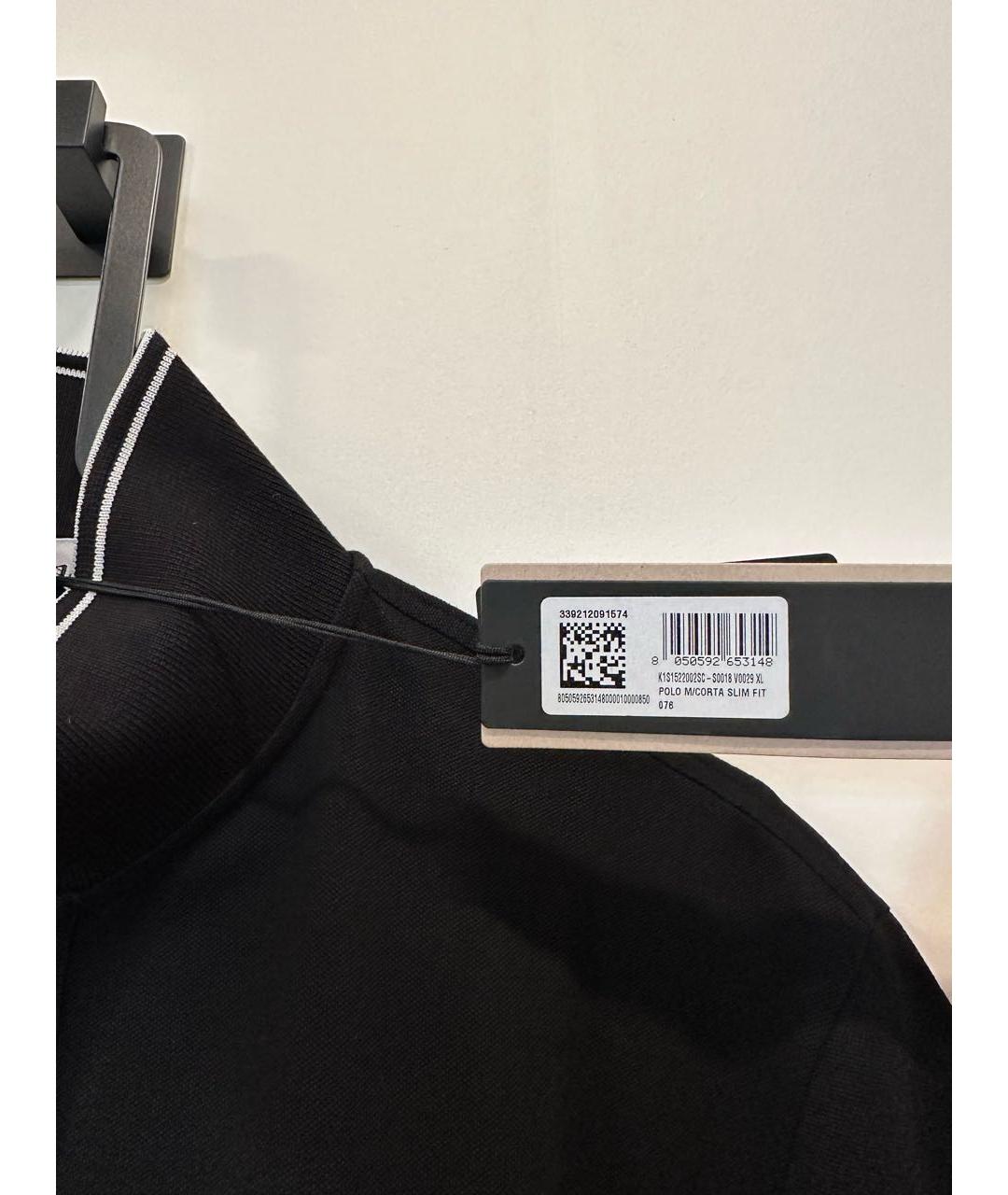 STONE ISLAND Черное хлопковое поло с коротким рукавом, фото 8