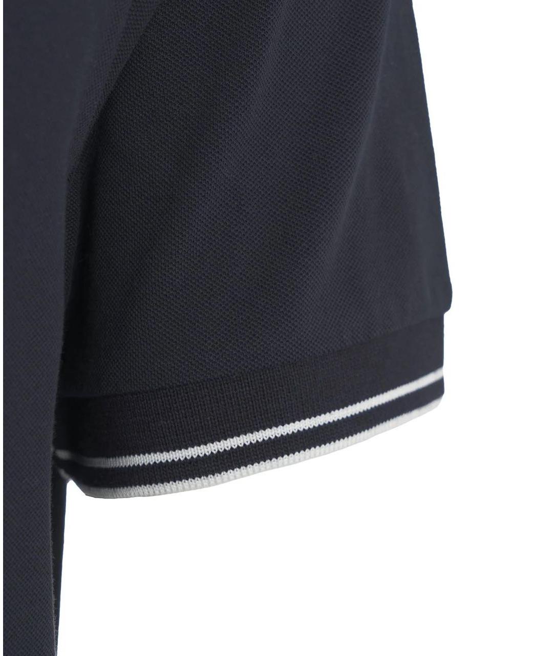 STONE ISLAND Темно-синее хлопковое поло с коротким рукавом, фото 4