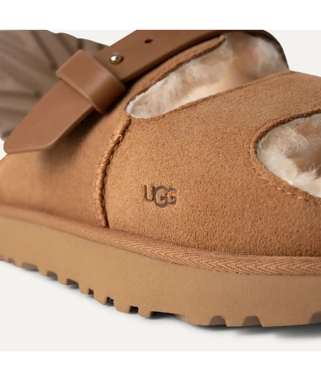 UGG AUSTRALIA Коричневые замшевые шлепанцы, фото 5