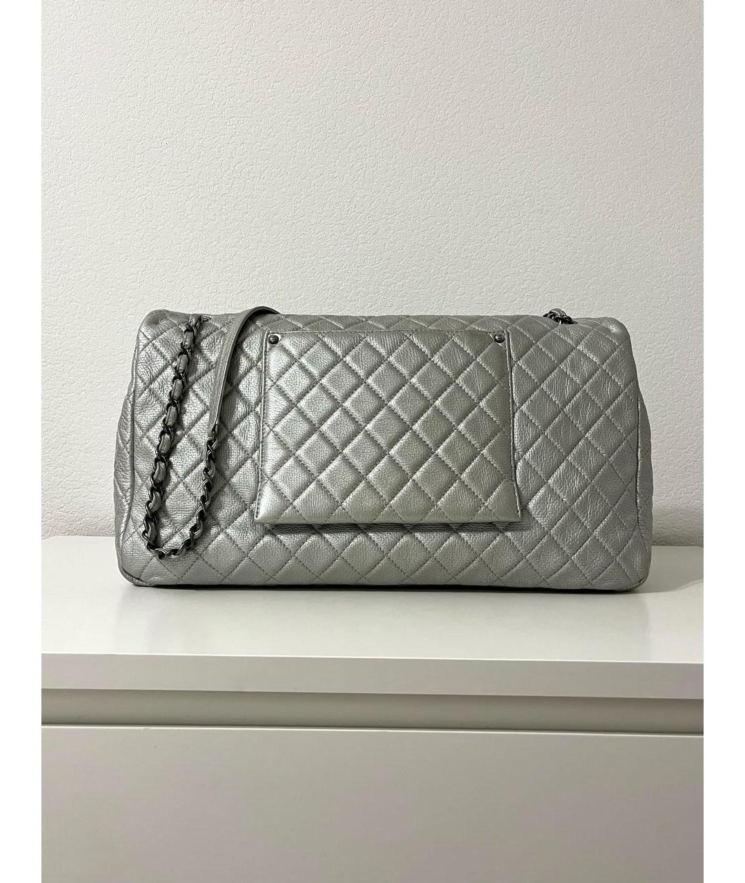 CHANEL Серебряная кожаная сумка через плечо, фото 3