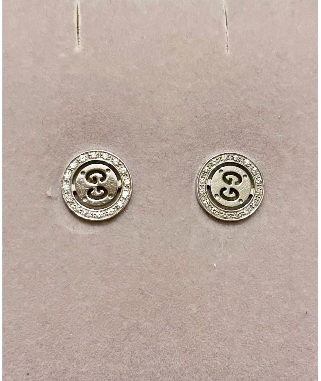 GUCCI Серебряные серьги из белого золота, фото 5