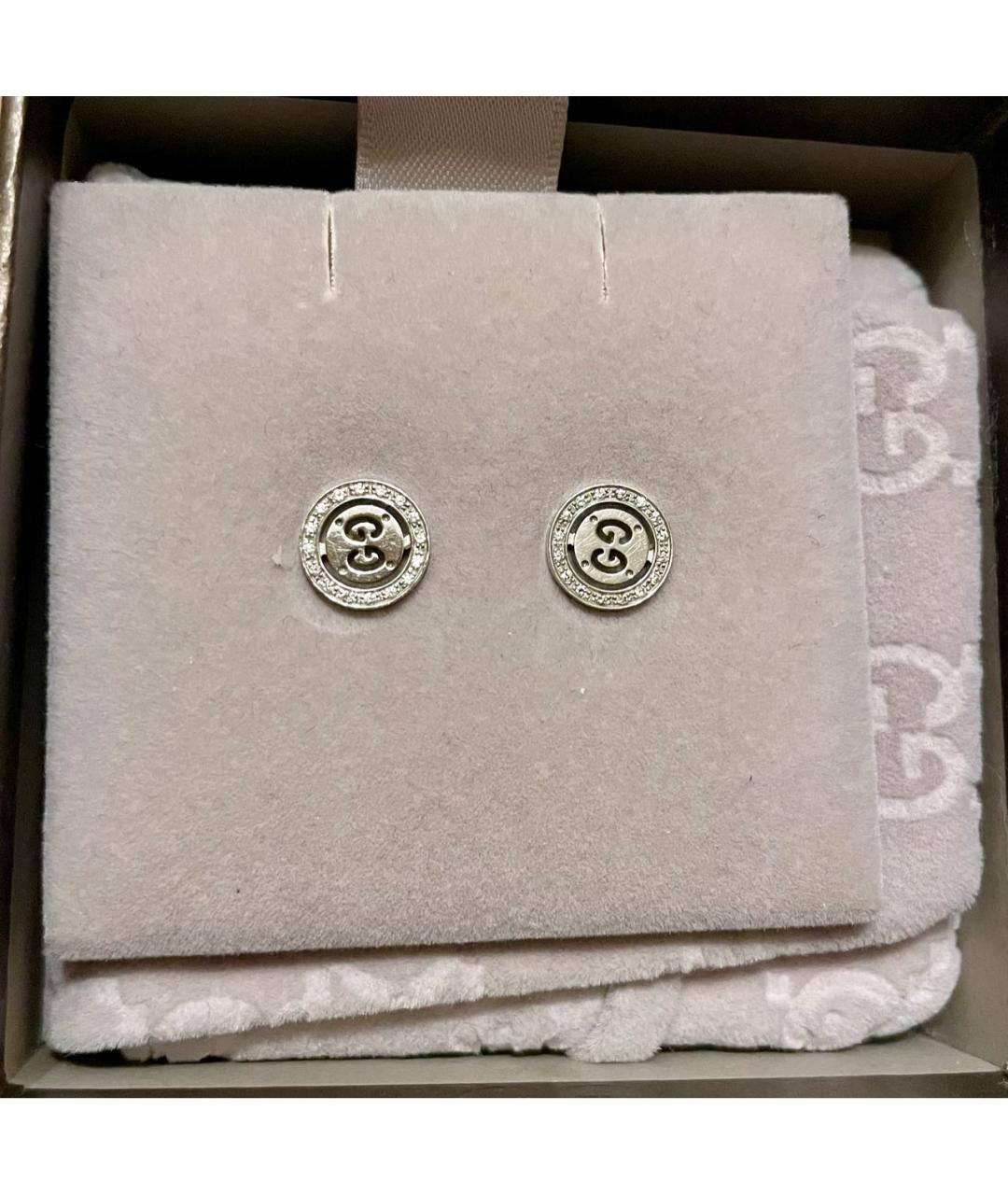GUCCI Серебряные серьги из белого золота, фото 2