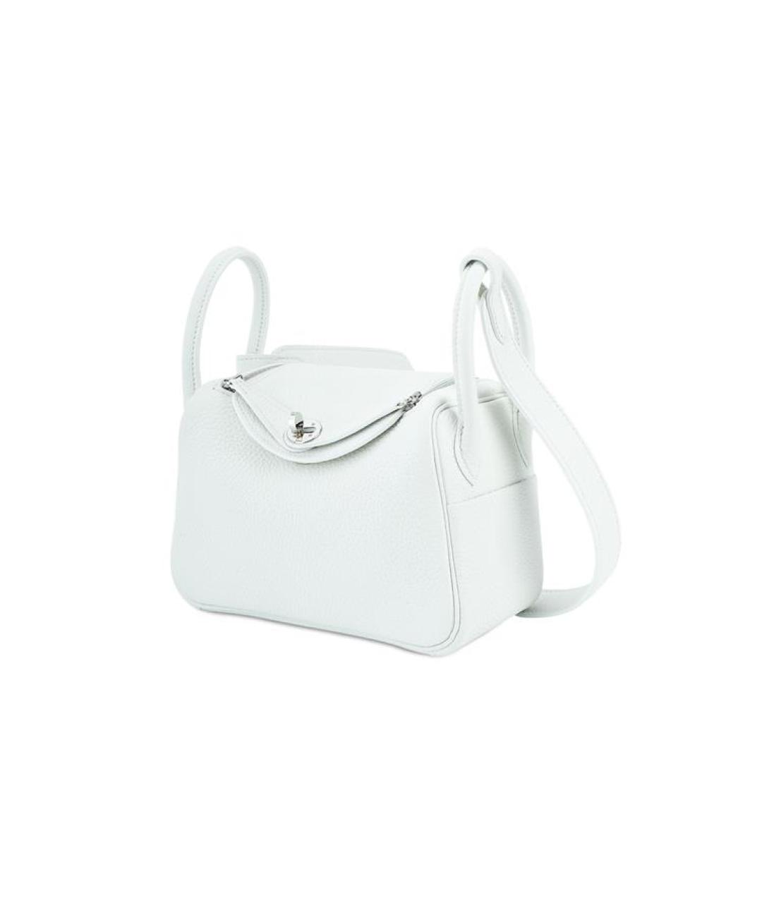 HERMES Белая кожаная сумка через плечо, фото 3