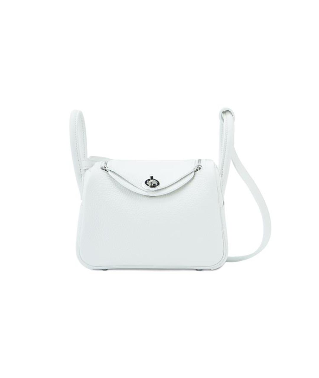 HERMES Белая кожаная сумка через плечо, фото 2