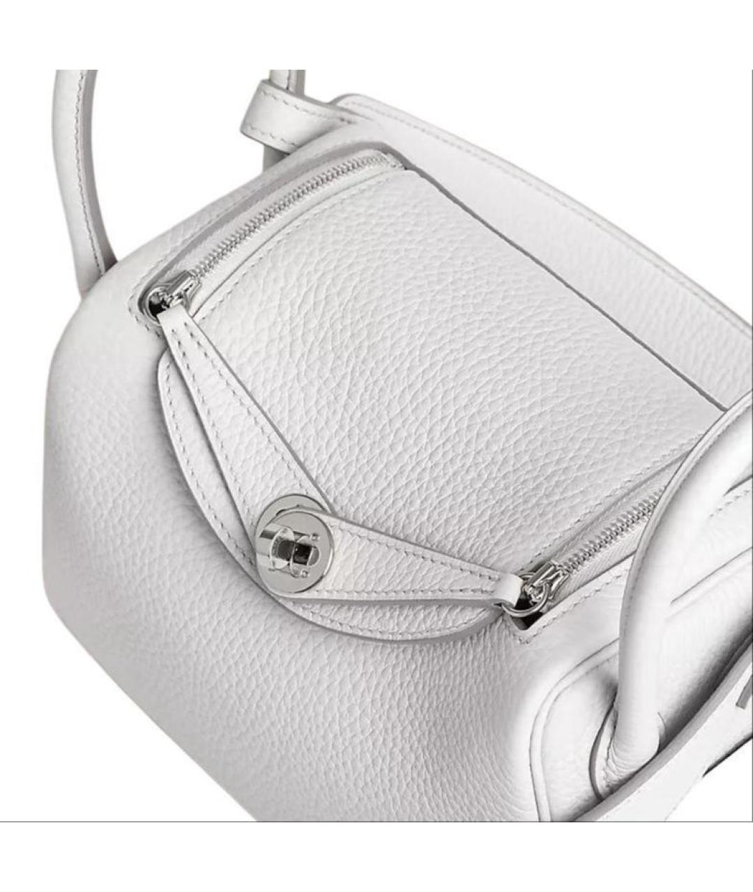 HERMES Белая кожаная сумка через плечо, фото 7