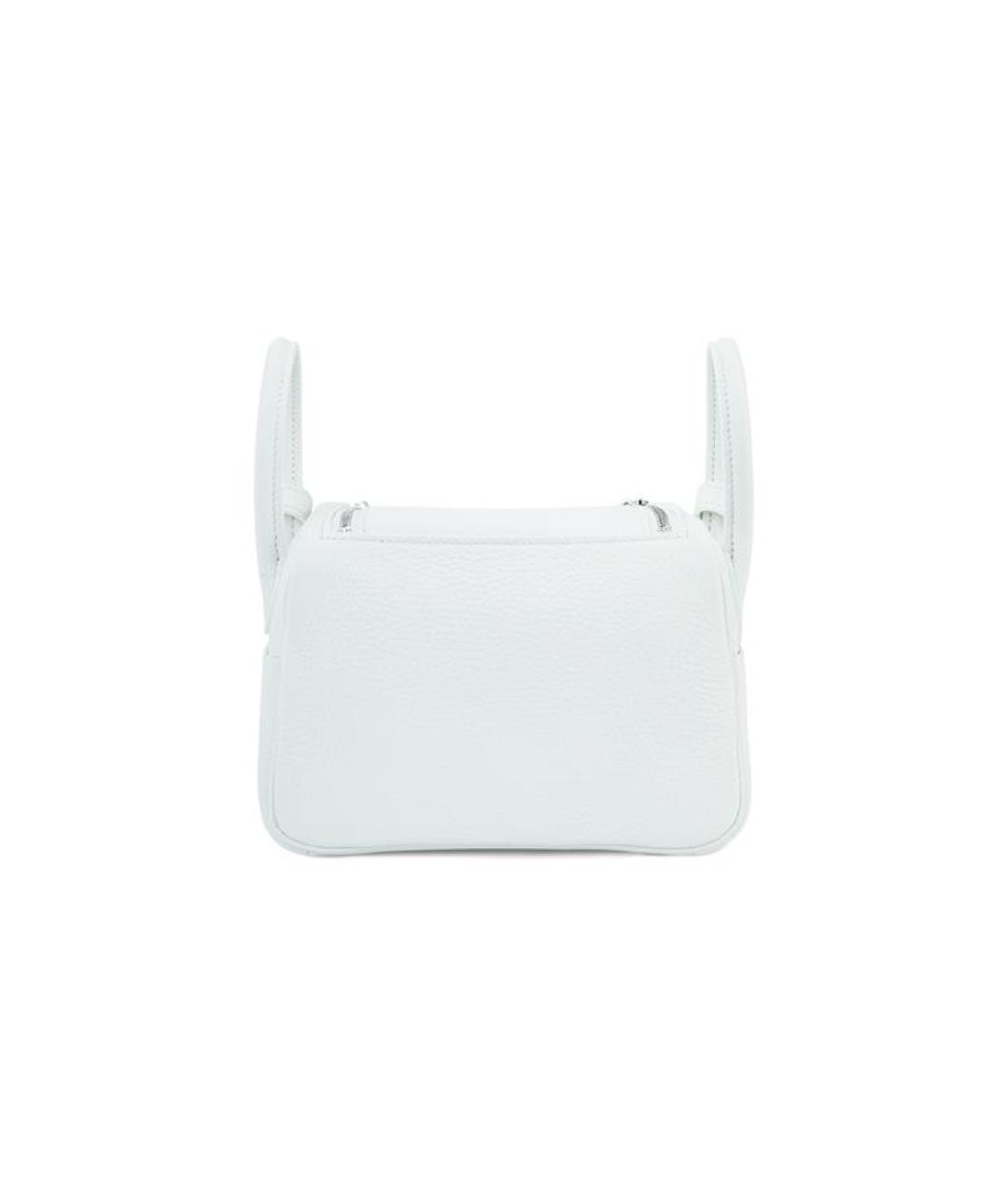 HERMES Белая кожаная сумка через плечо, фото 4