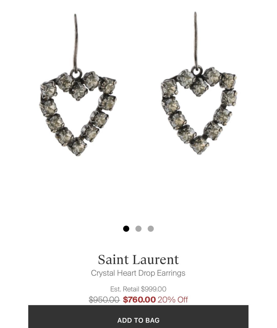 SAINT LAURENT Серебряные серьги, фото 7