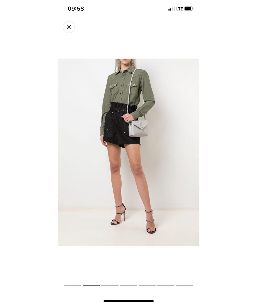 SAINT LAURENT Хаки хлопковая рубашка, фото 2