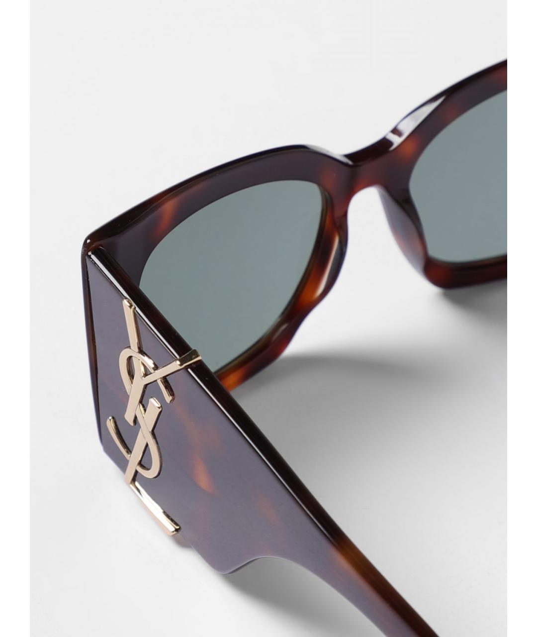 SAINT LAURENT Коричневые солнцезащитные очки, фото 4