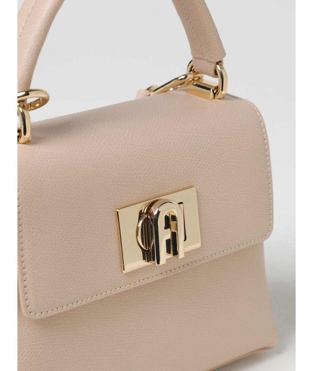 FURLA Розовая кожаная сумка через плечо, фото 3