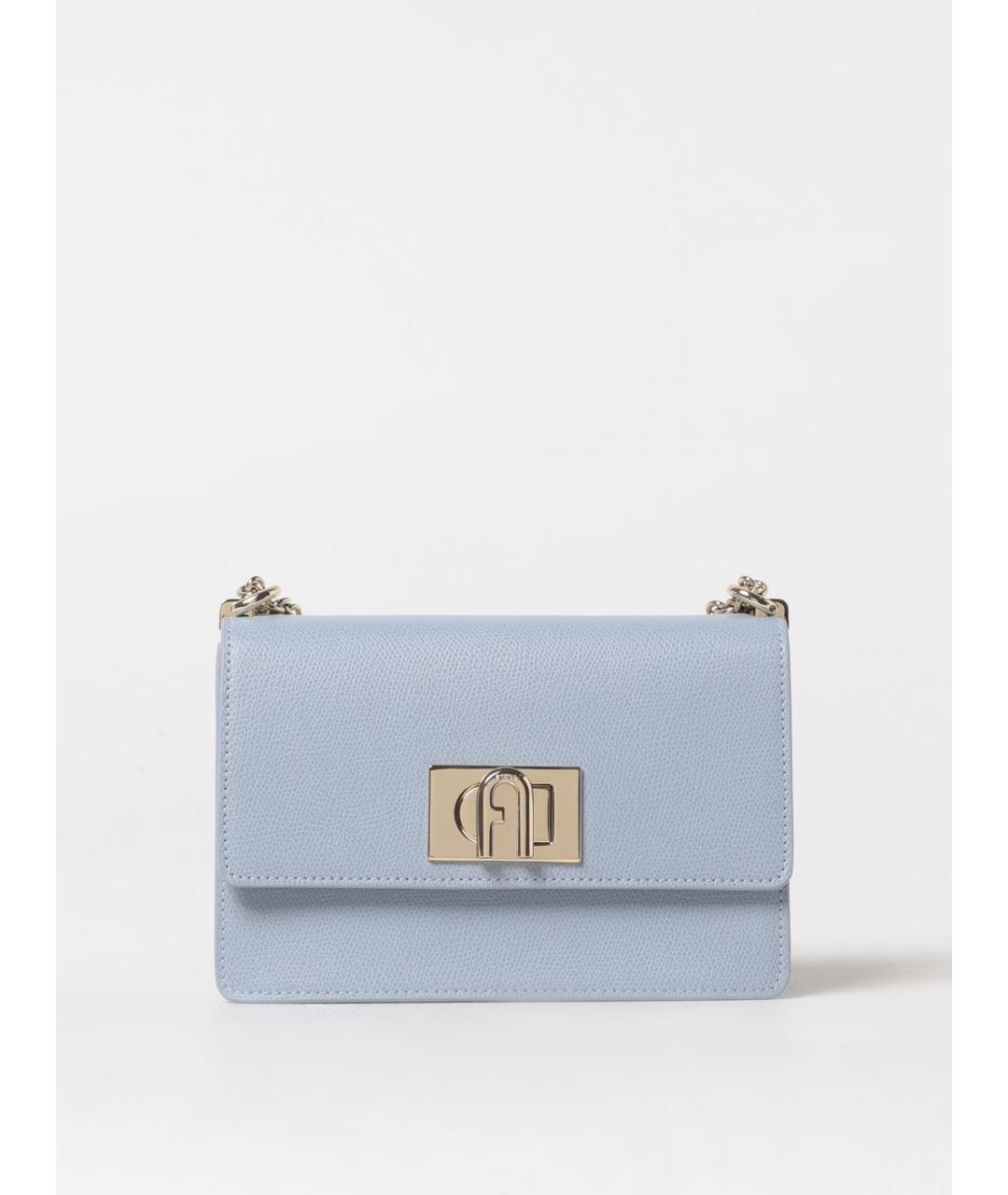 FURLA Голубая кожаная сумка через плечо, фото 4