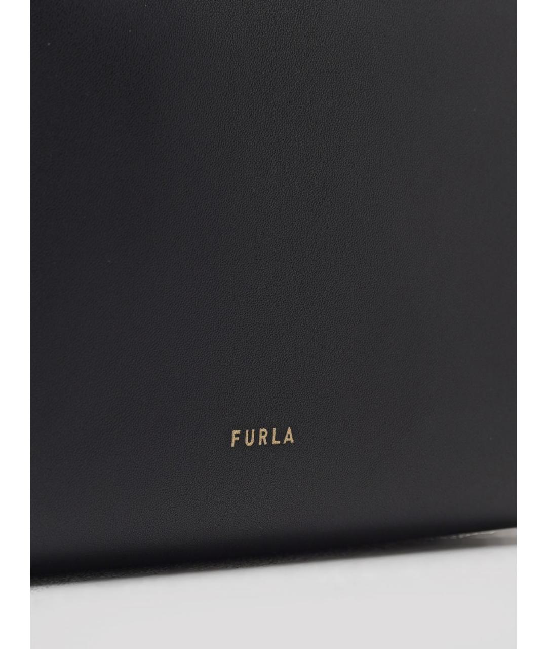 FURLA Черная кожаная сумка через плечо, фото 4