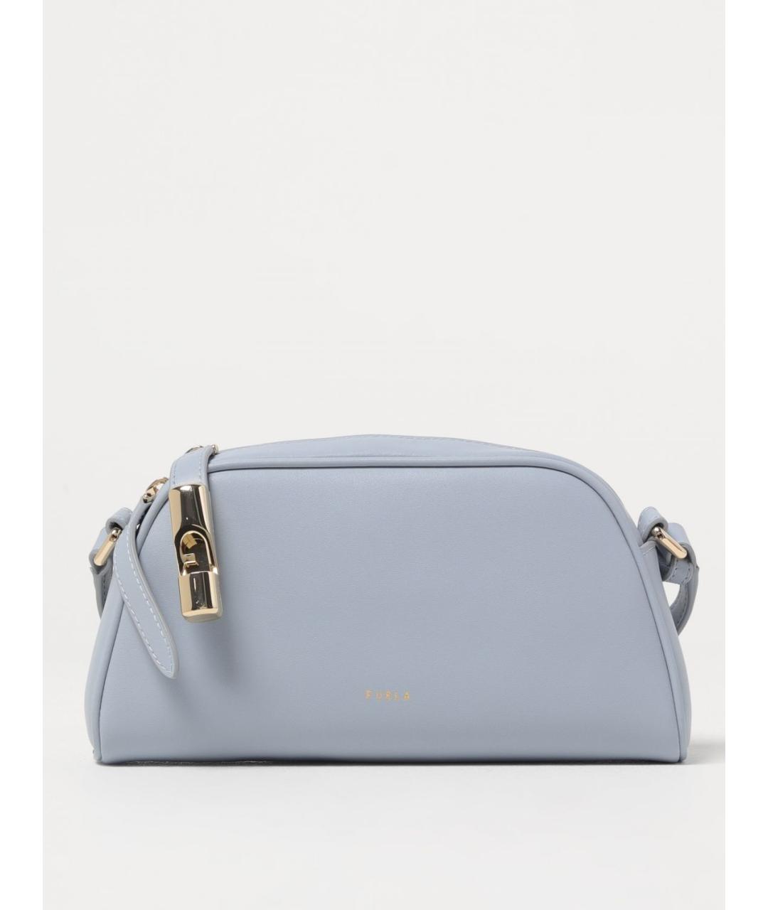FURLA Голубая кожаная сумка через плечо, фото 4