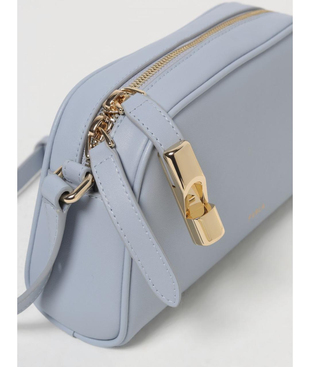 FURLA Голубая кожаная сумка через плечо, фото 3