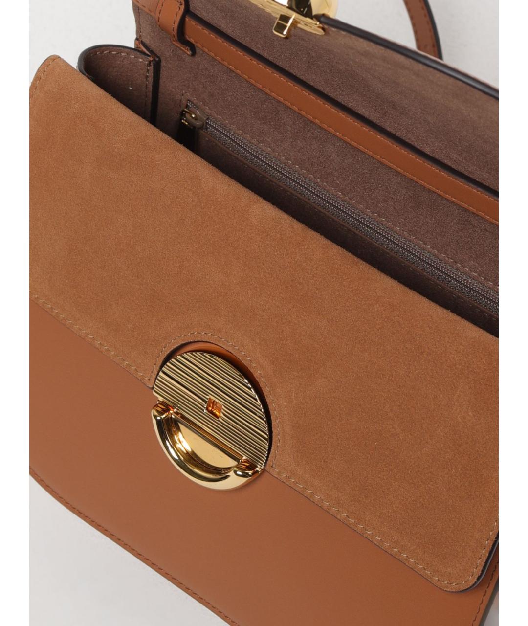 FURLA Коричневая кожаная сумка через плечо, фото 2