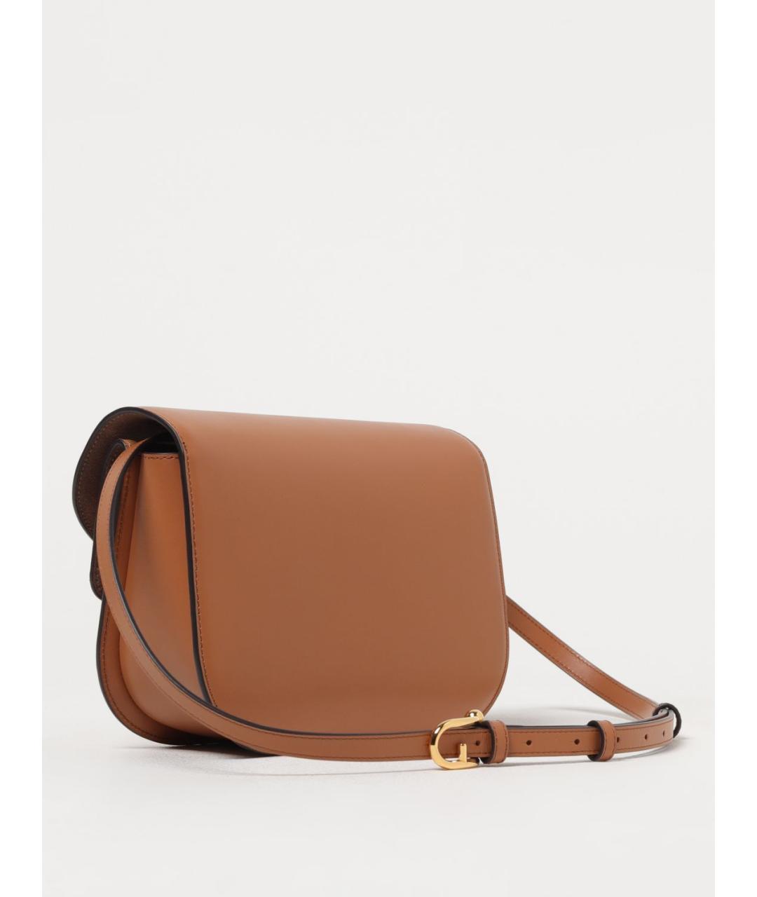 FURLA Коричневая кожаная сумка через плечо, фото 4