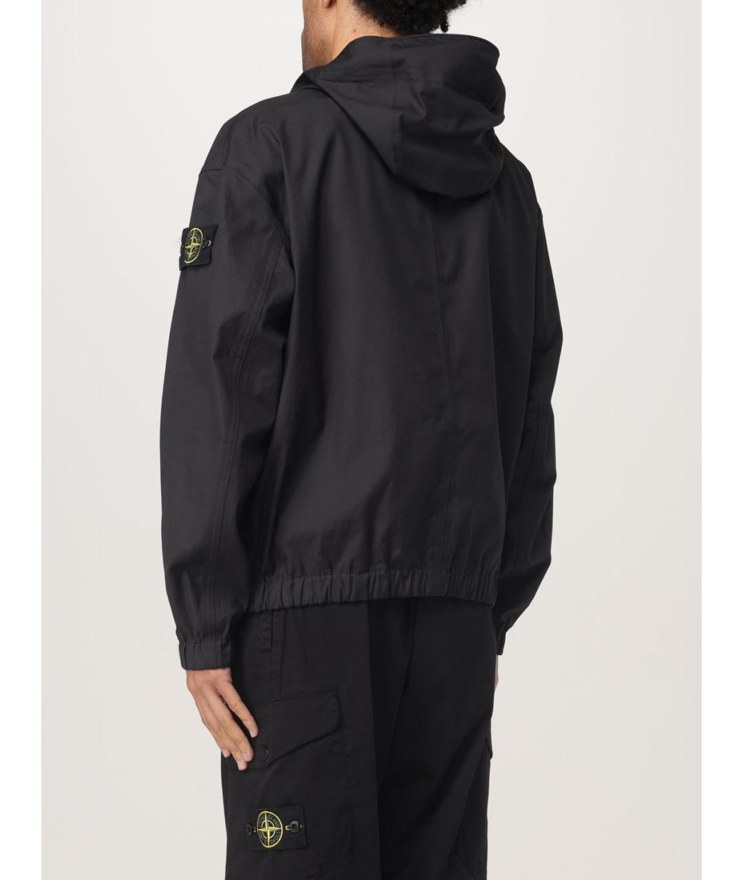 STONE ISLAND Черная синтетическая куртка, фото 4