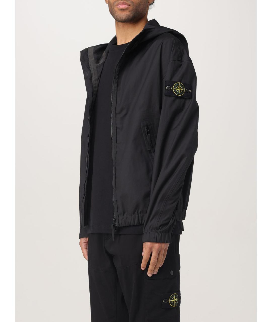 STONE ISLAND Черная синтетическая куртка, фото 5