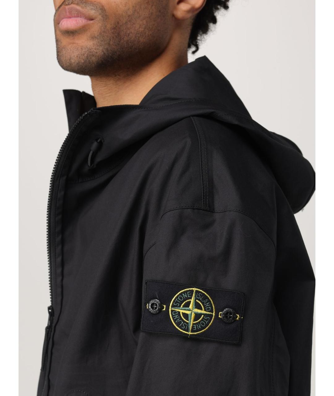 STONE ISLAND Черная синтетическая куртка, фото 6